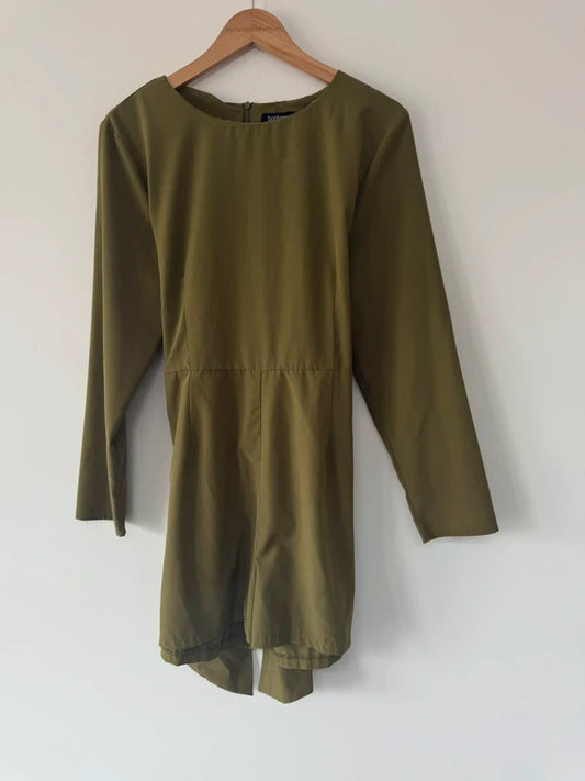 Boohoo khaki green playsuit, preloved