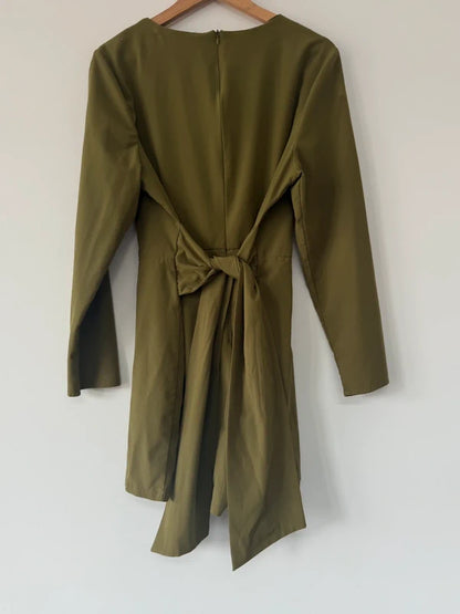 Boohoo khaki green playsuit, photo 4 of 4