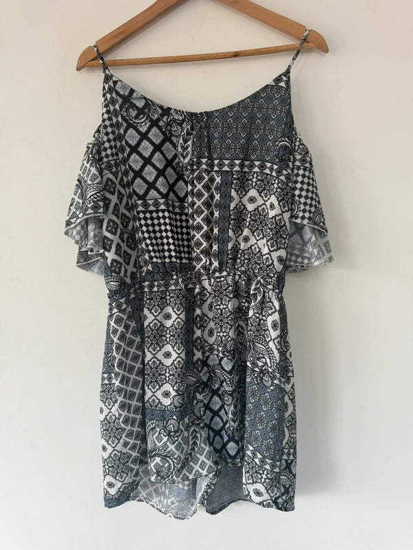 Select patterned play suit, preloved