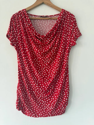 Red polka dot short sleeved top TU, preloved