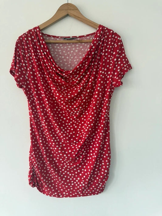 Red polka dot short sleeved top TU, photo 2 of 5