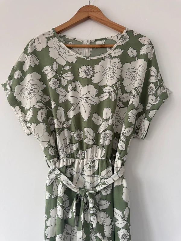 Shein green floral jumpsuit, photo 2 of 4
