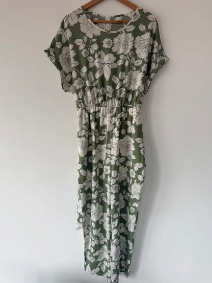 Shein green floral jumpsuit, photo 3 of 4